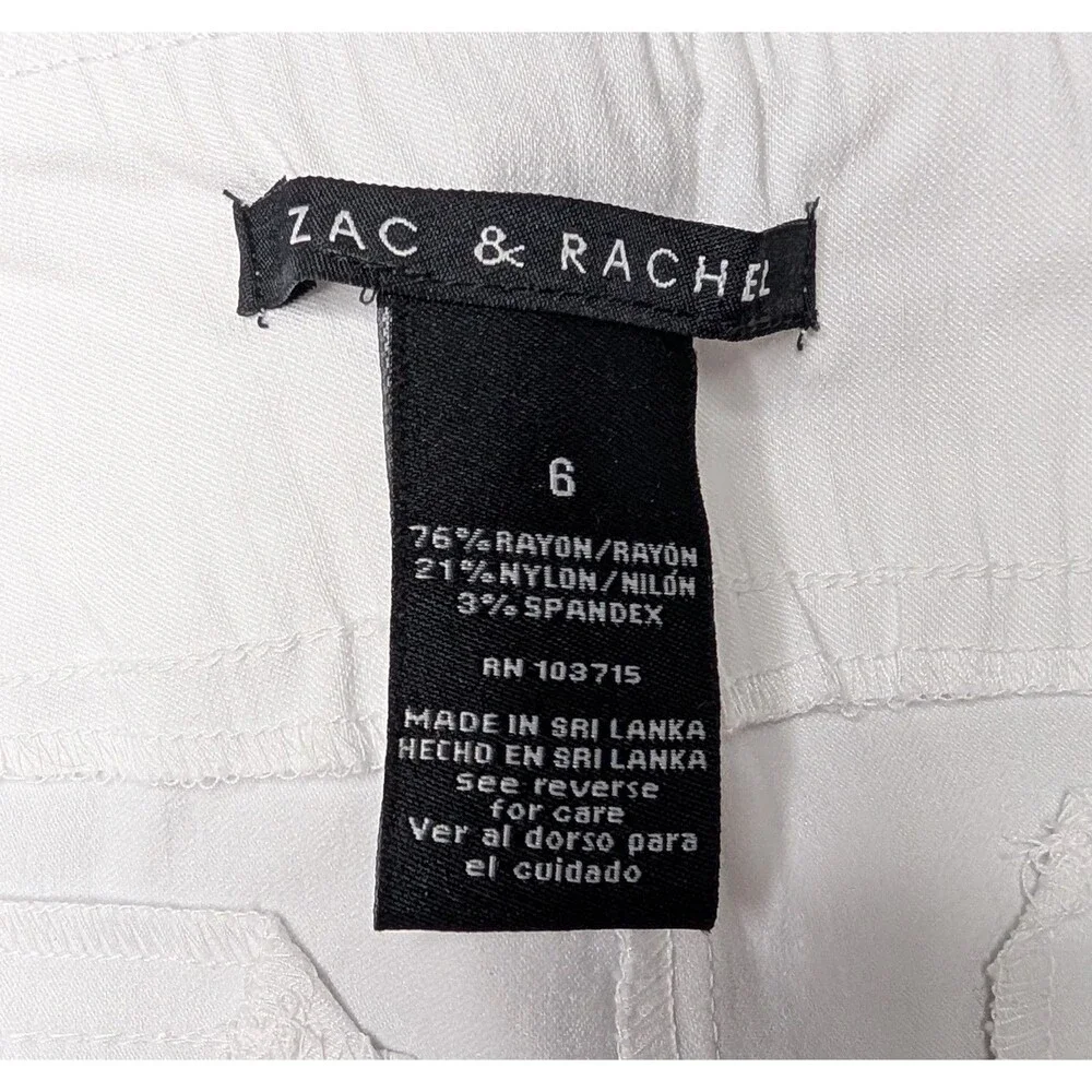 NWT Zac & Rachel Slim Crop Optic White Women's Size 6 Capris - Picture 5 of 6